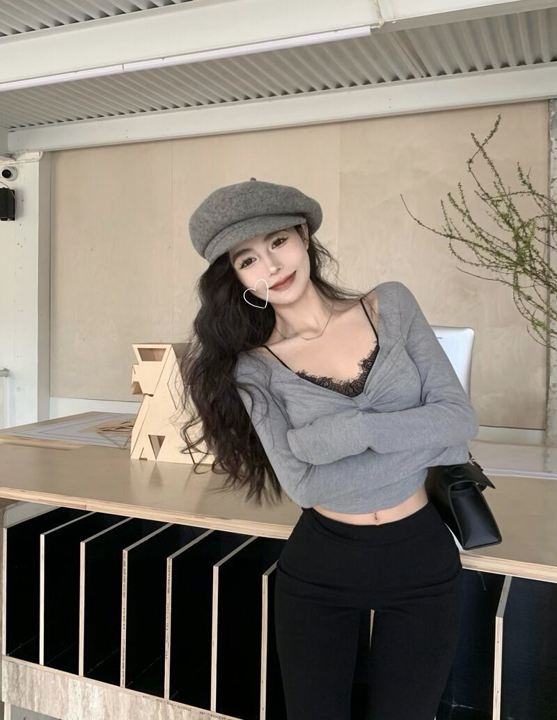 【tops】レース切り替えトップス　M27953