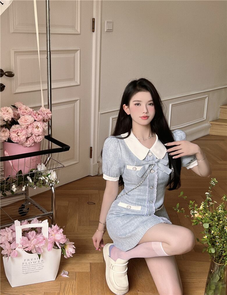 【dress】リボンドールカラーワンピース G20180