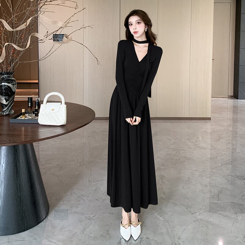 【dress】チョーカー付Vネックワンピース　M28249