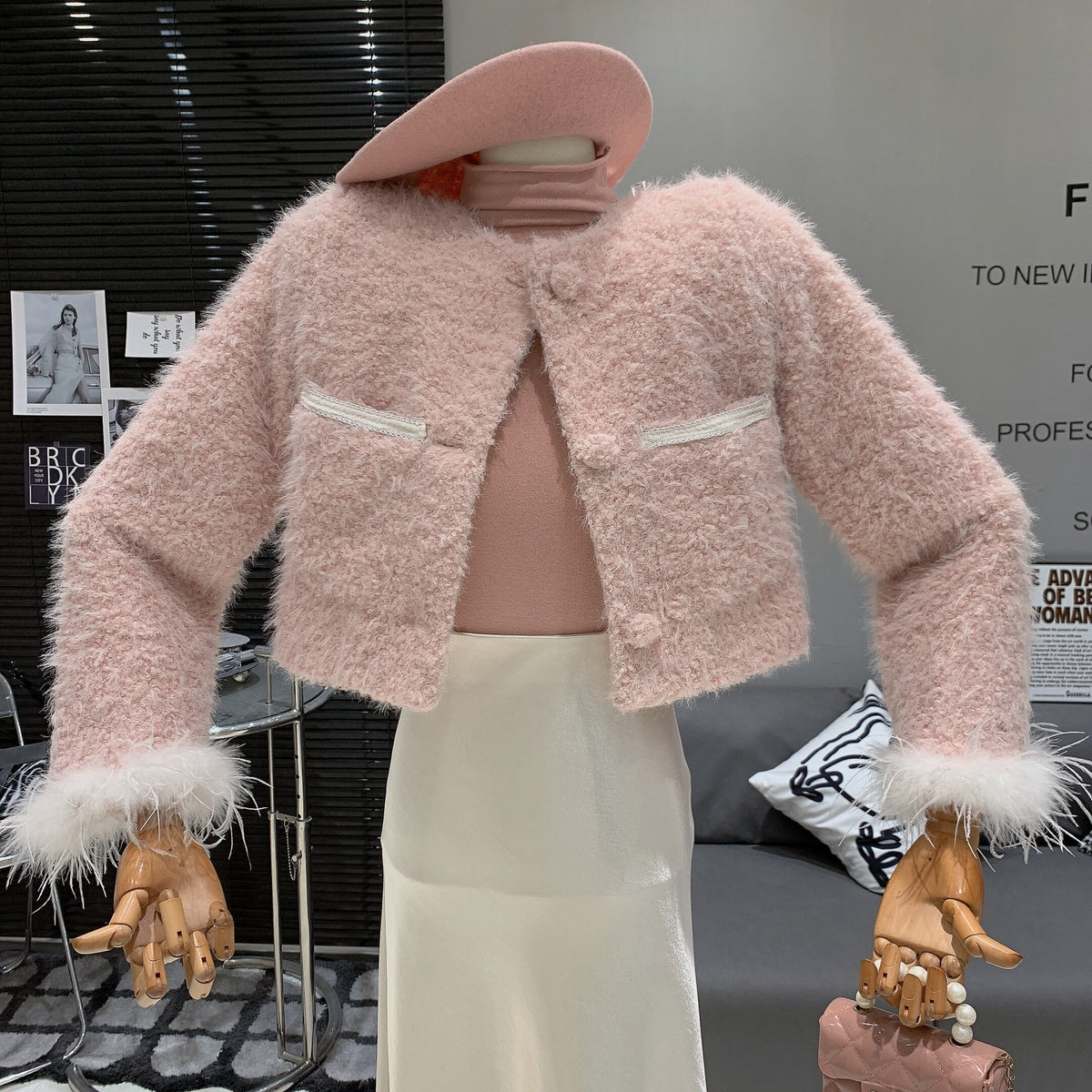 【outer】ファーショートコート　M28441