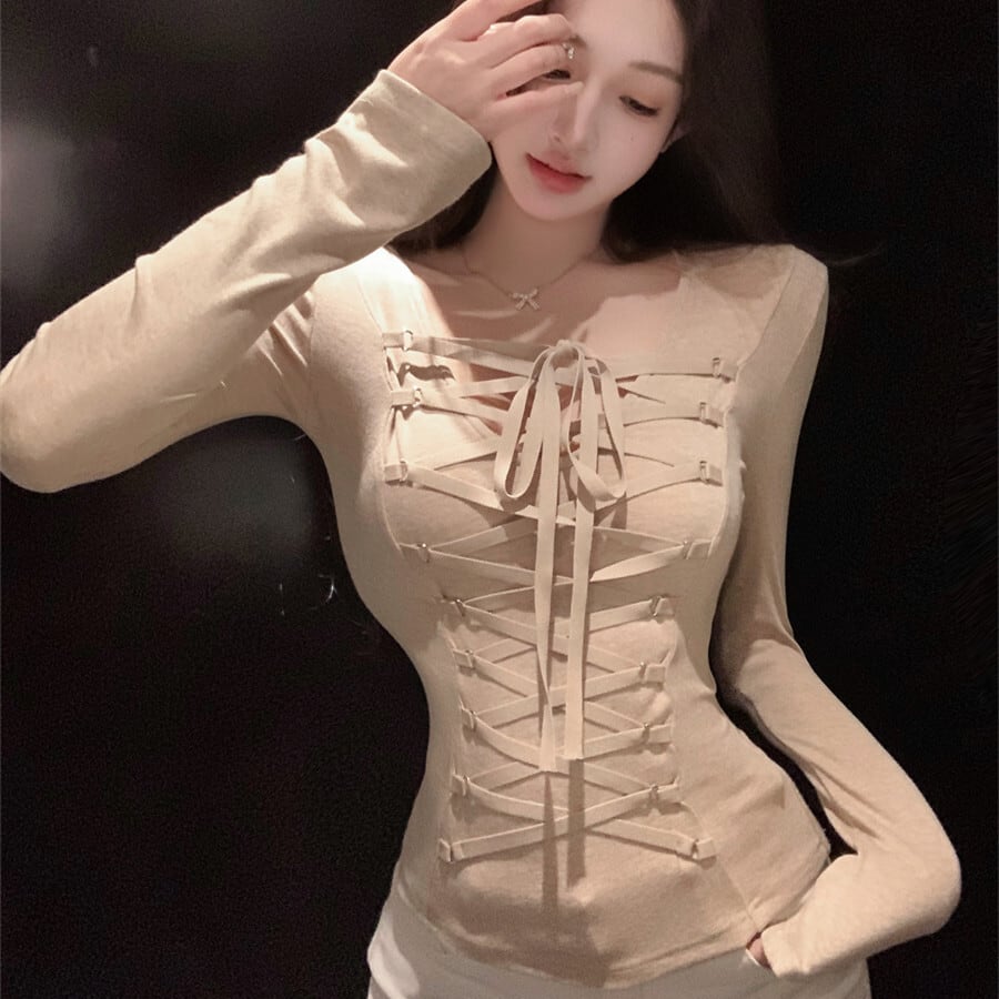【tops】クロスストラップトップス　M29455