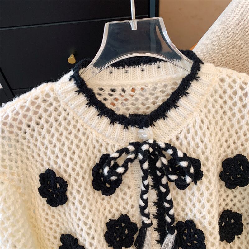 【outer】カットワークニットカーデ　M27568