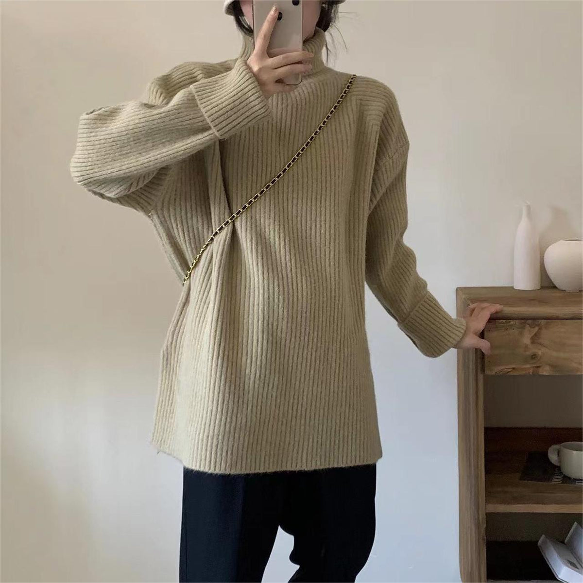 【tops】ハイネックニットセーター　M27237
