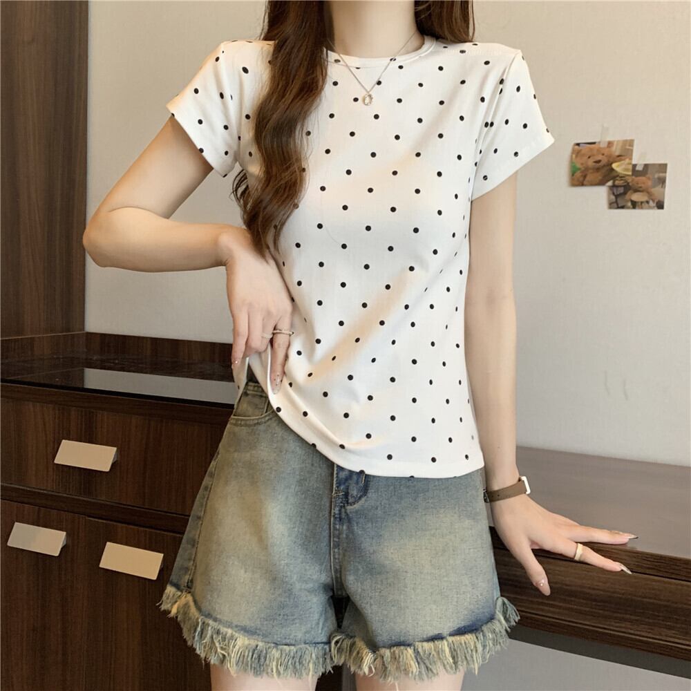 【tops】ドット柄TシャツG20723