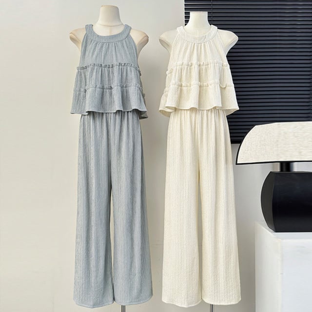 【set】4色キャミソール+ガウチョパンツ2点セットF7383