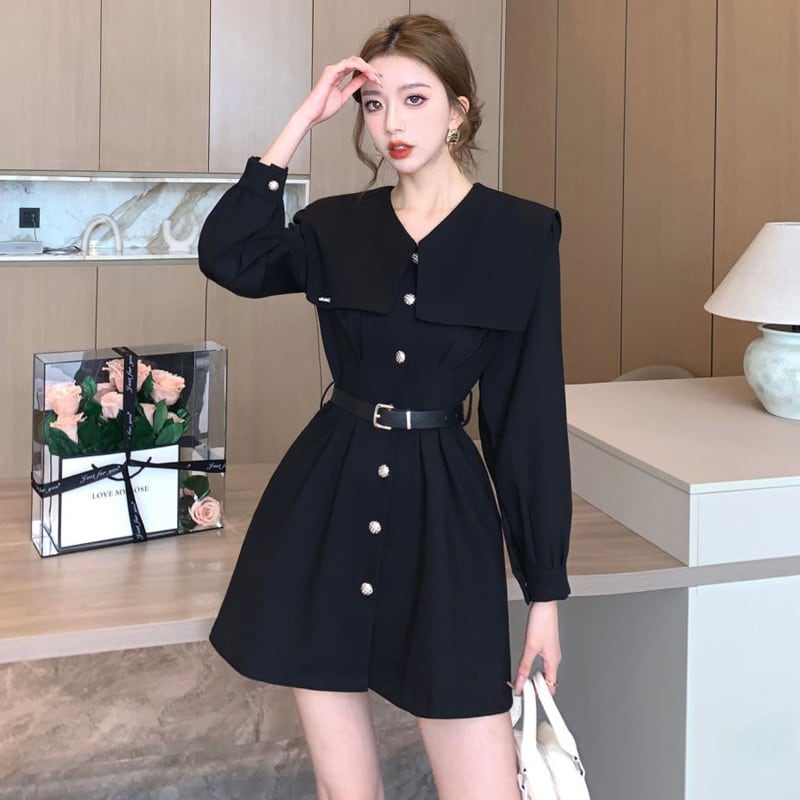 【dress】折り襟ワンピース　M18972
