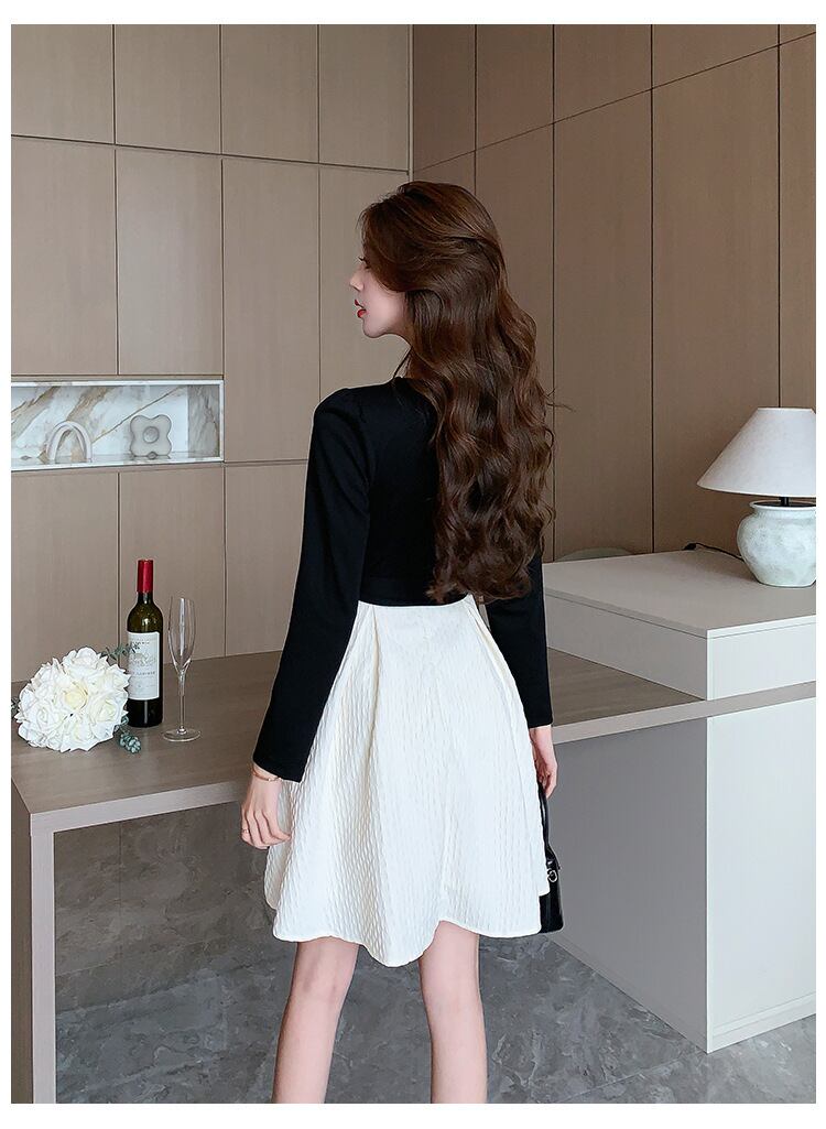 【dress】リボン付き切り替えワンピース　M29549