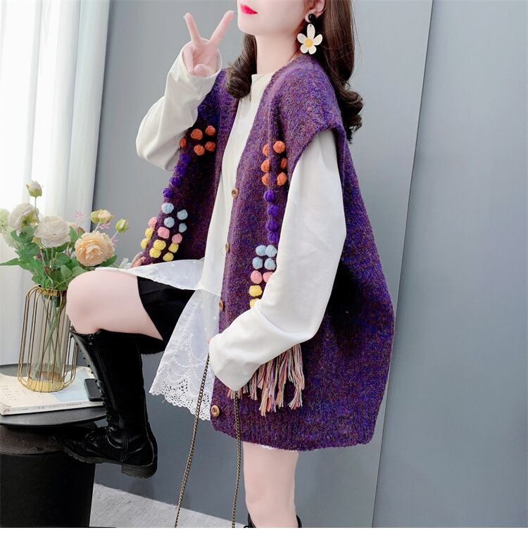 【tops】Vネックニットベスト　M28703