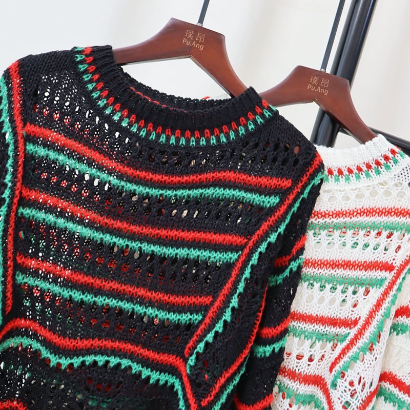 【tops】カットワークニットセーター　M25495