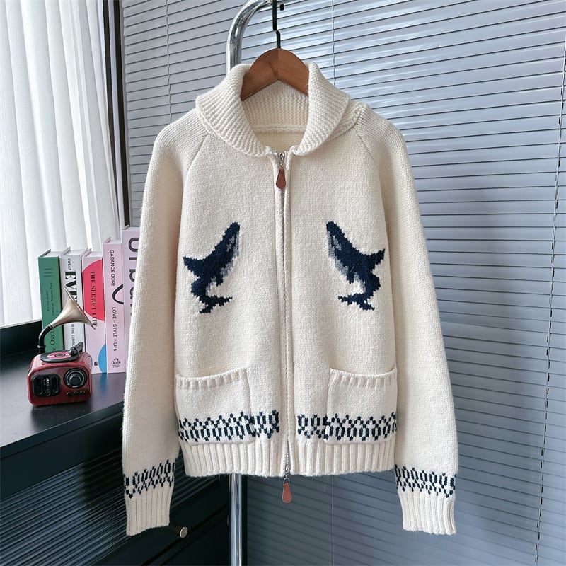 【outer】ジャカードニットカーデ　M26397