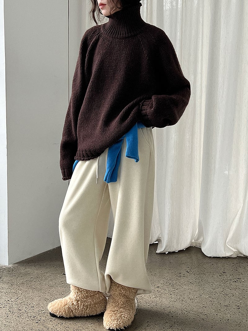 【tops】ハイネックニットトップス Q7305