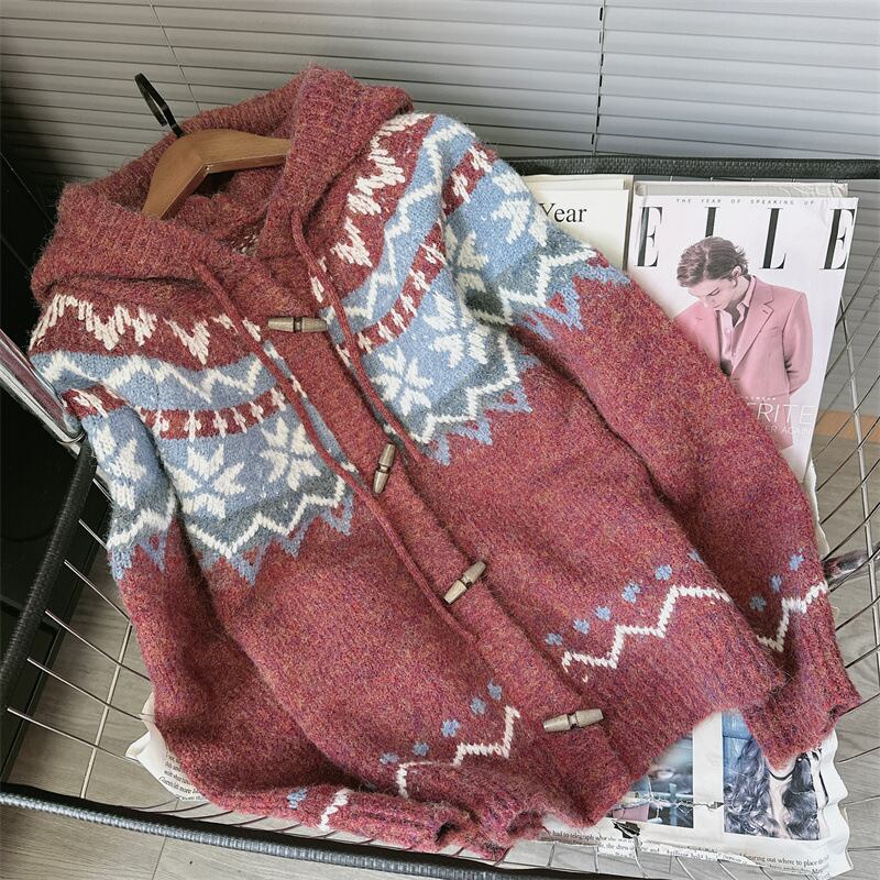 【outer】ジャカードニットカーデ　M28353