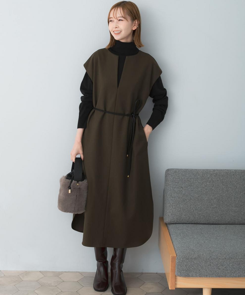 【dress】ベストワンピースベルト付き　M26368