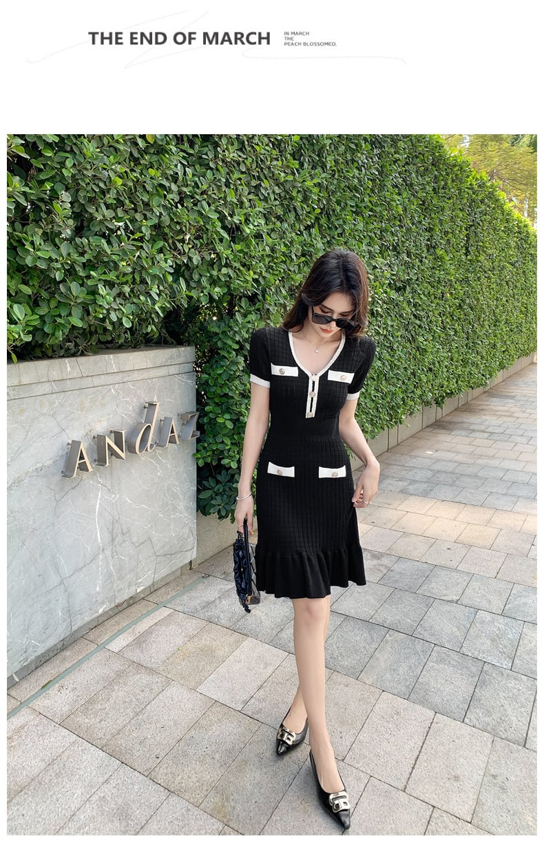 【dress】薄手ニットワンピース　M29749