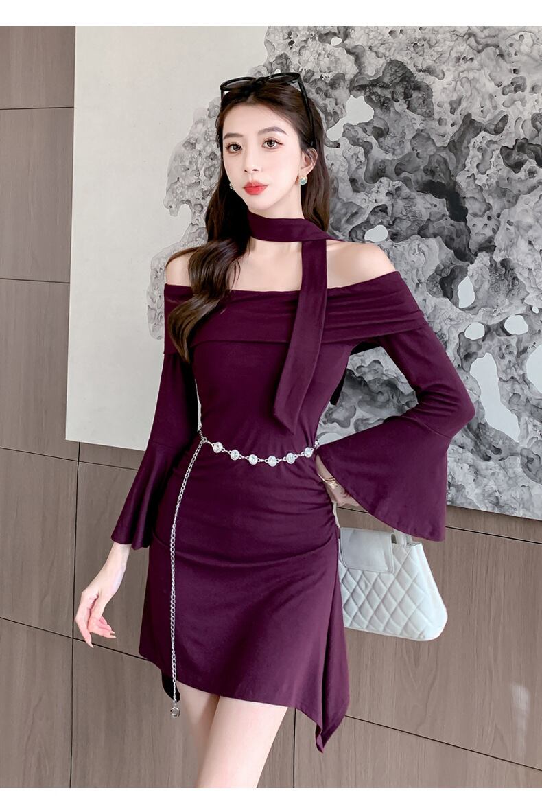 【dress】ボートネックワンピース　M28352