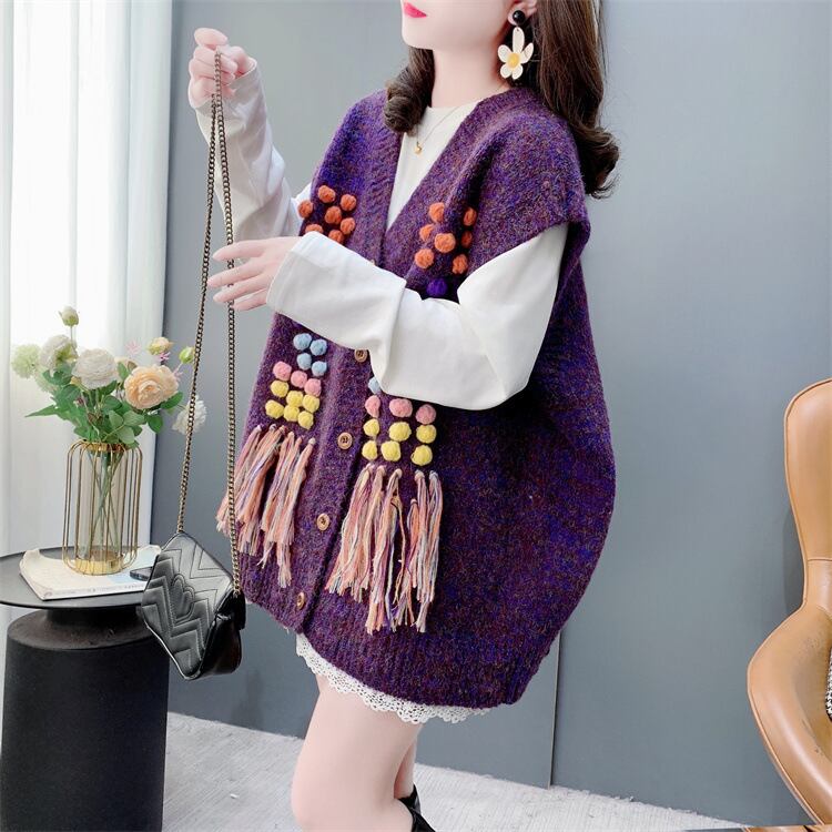 【tops】Vネックニットベスト　M28703