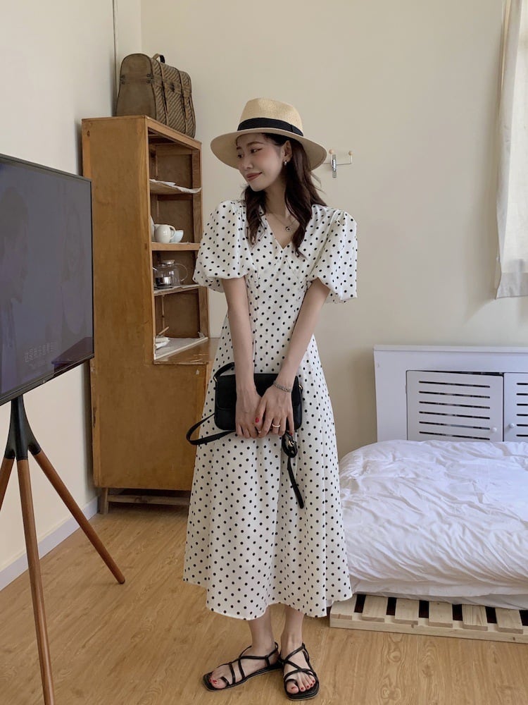 【dress】ドット柄ワンピース　M24778