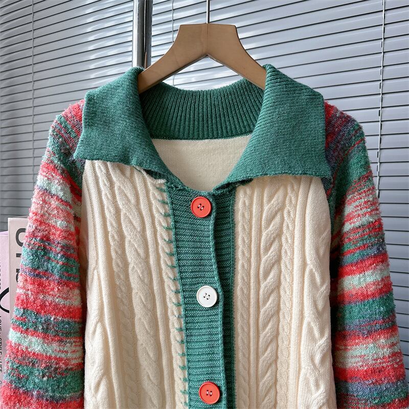 【outer】ドッキングニットカーデ　M19053