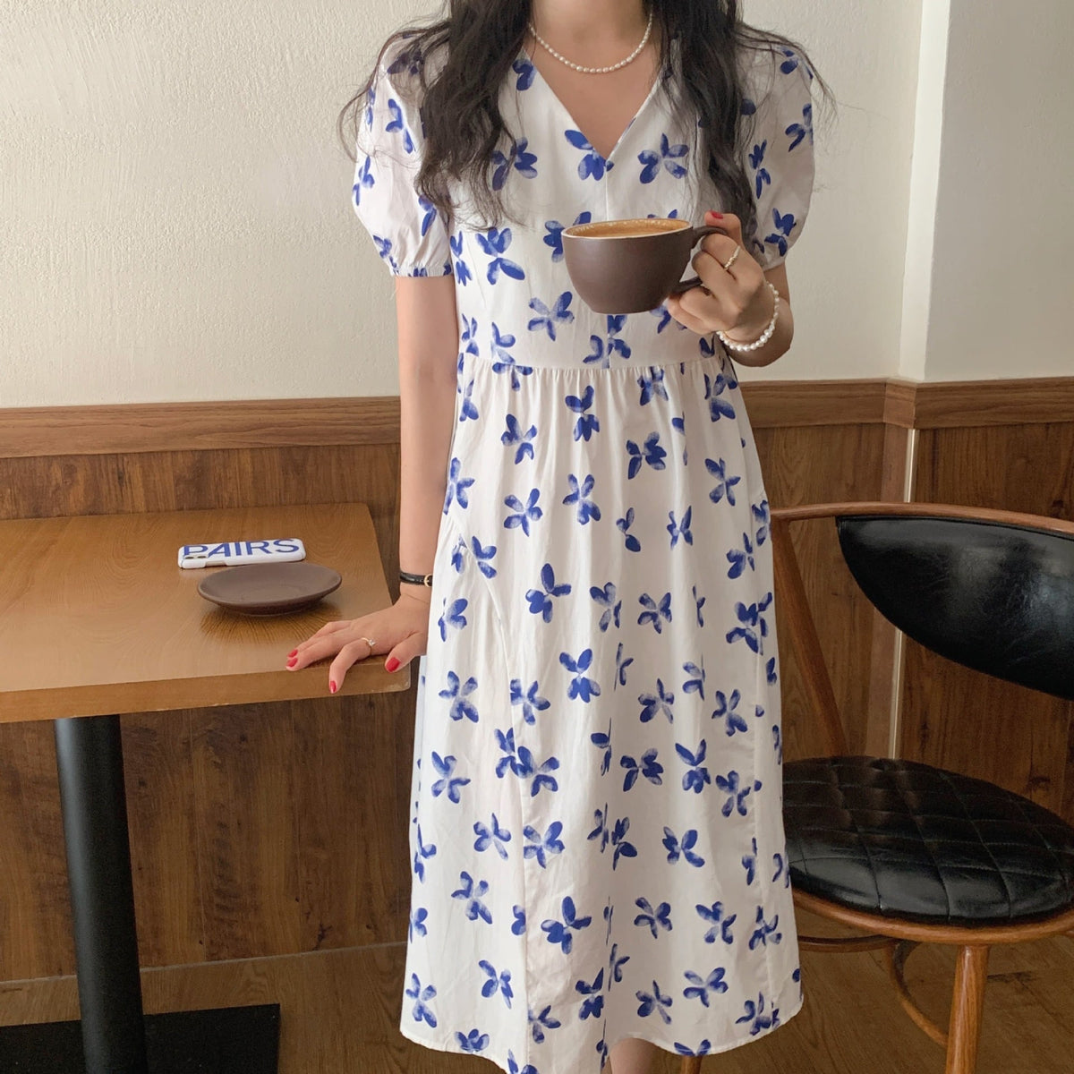 【dress】パフスリーブワンピース　M24628