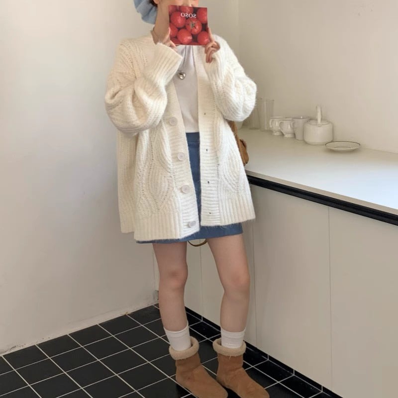 【outer】Vネックニットカーディガン Q7151