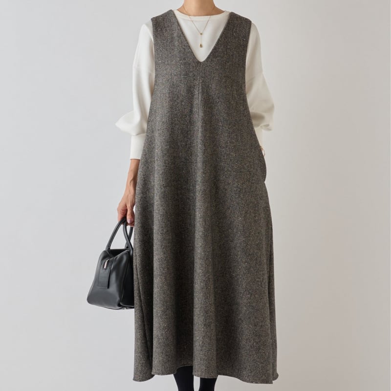 【dress】Vネックベストワンピース　M28039