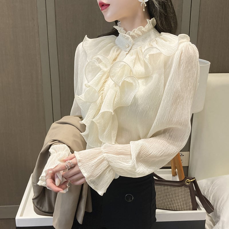 【tops】3色フレアスリーブブラウスF7059