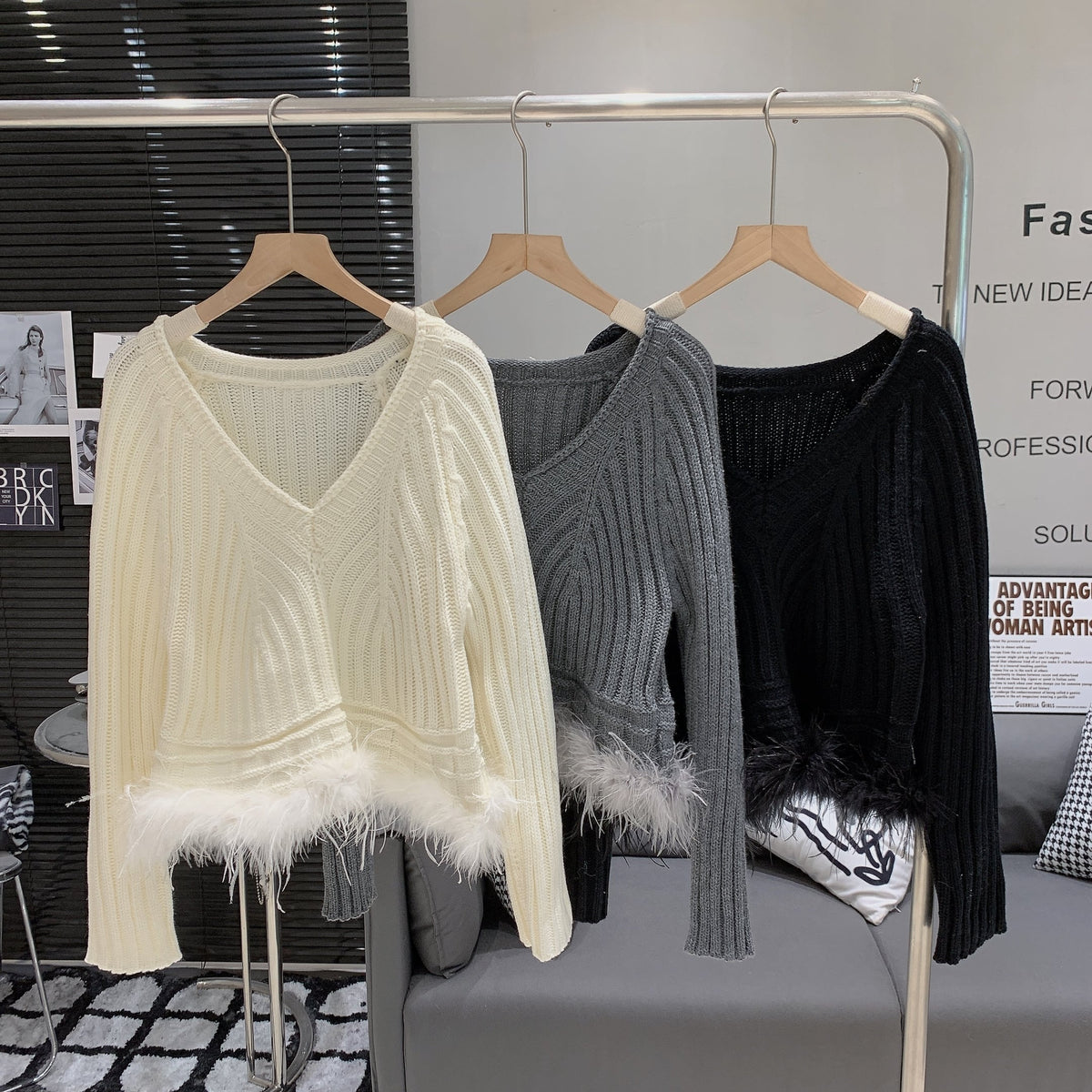 【tops】ファーニットセーター　M28442