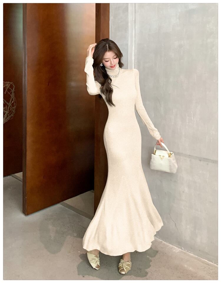 【dress】ハイネックニットワンピース　M28304