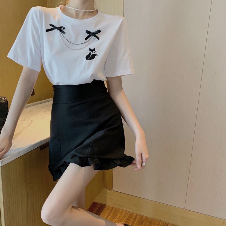 【bottoms】夏INS風Aライン合わせやすいボディラインショート丈スカートF0269