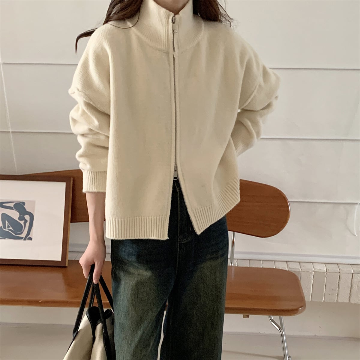 【outer】Wジップニットカーデ　M25985