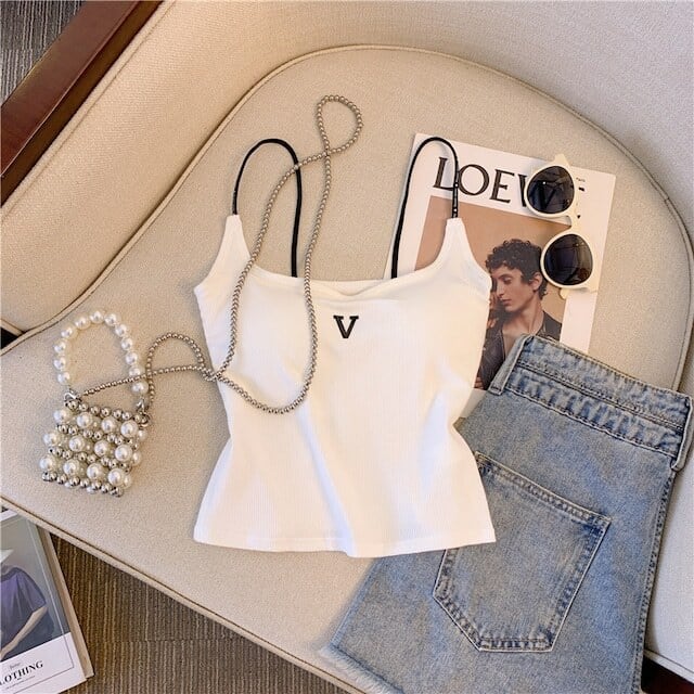 【tops】2色ニットキャミソールF7366