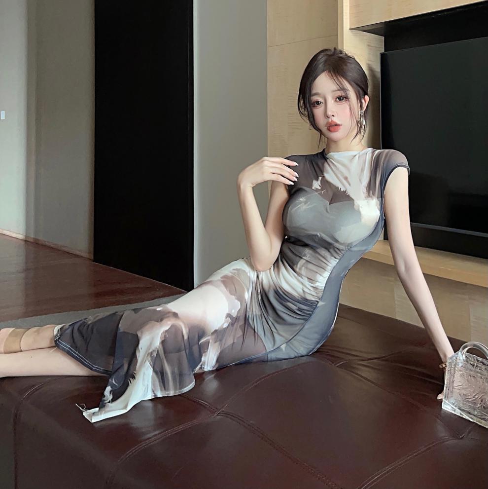 【dress】スリットワンピース　M25222