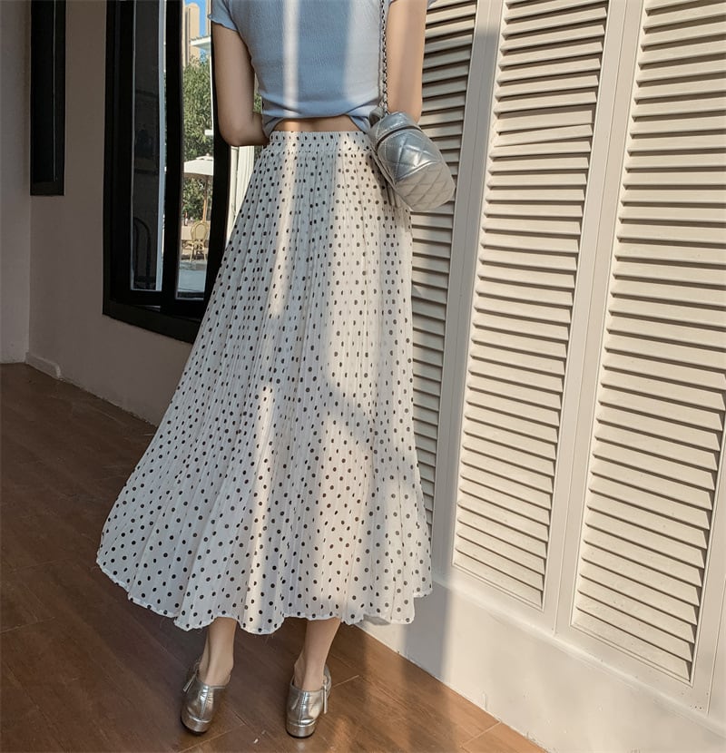 【bottoms】シフォンドット柄スカートG20489