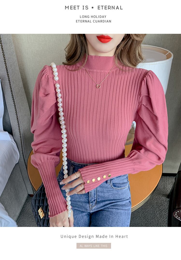 【tops】ランタンスリーブファッションスウィートニットセーター G4497