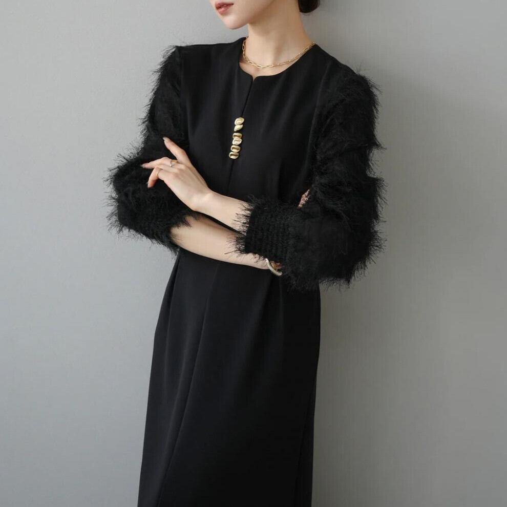 【dress】Ⅴネックドッキングワンピース　N2965