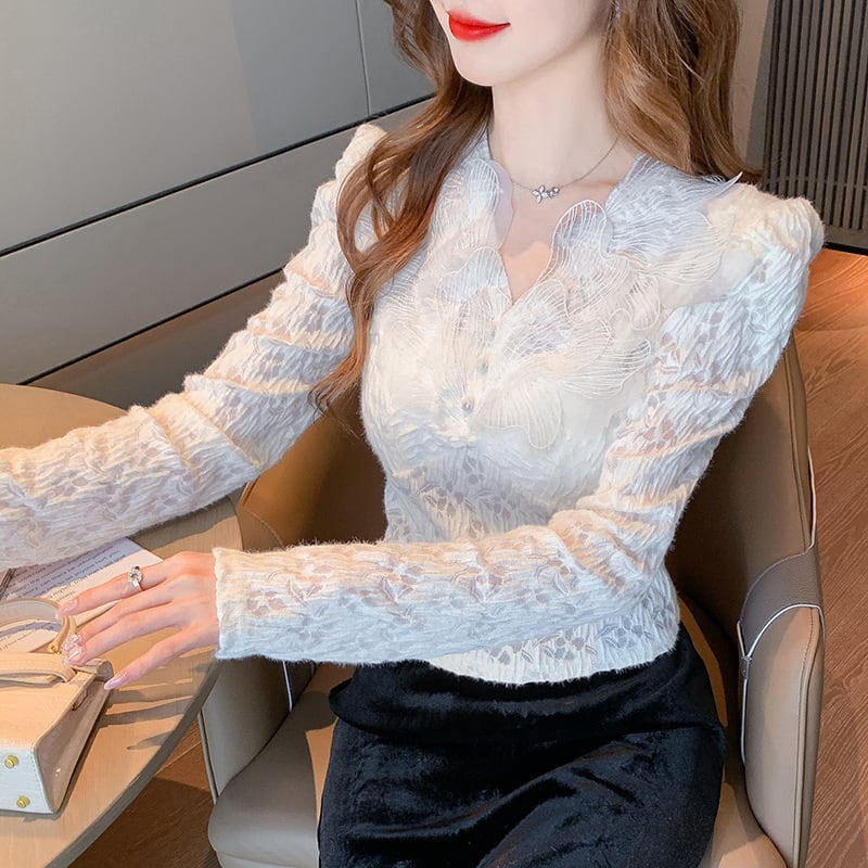 【tops】Vネックトップス　M27416