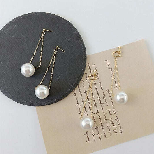 【小物】超人気 シンプルスウィート気質パールフリンジピアスアクセサリー