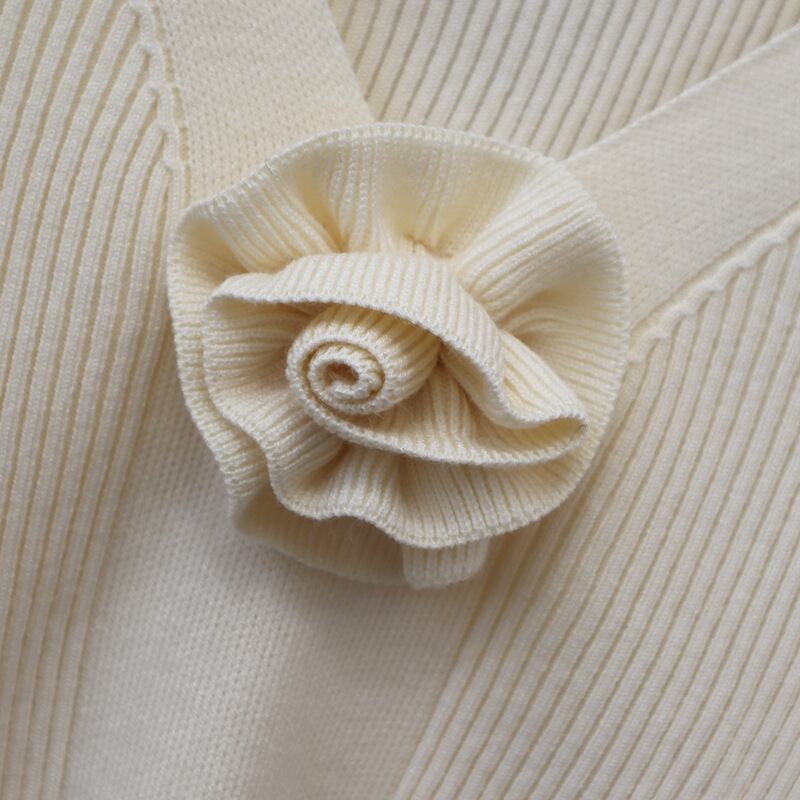 【tops】立体フラワーニットトップス　M28631