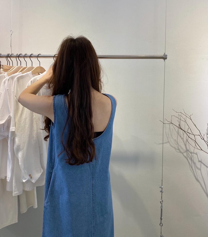 【dress】デニムベストワンピース　M23881
