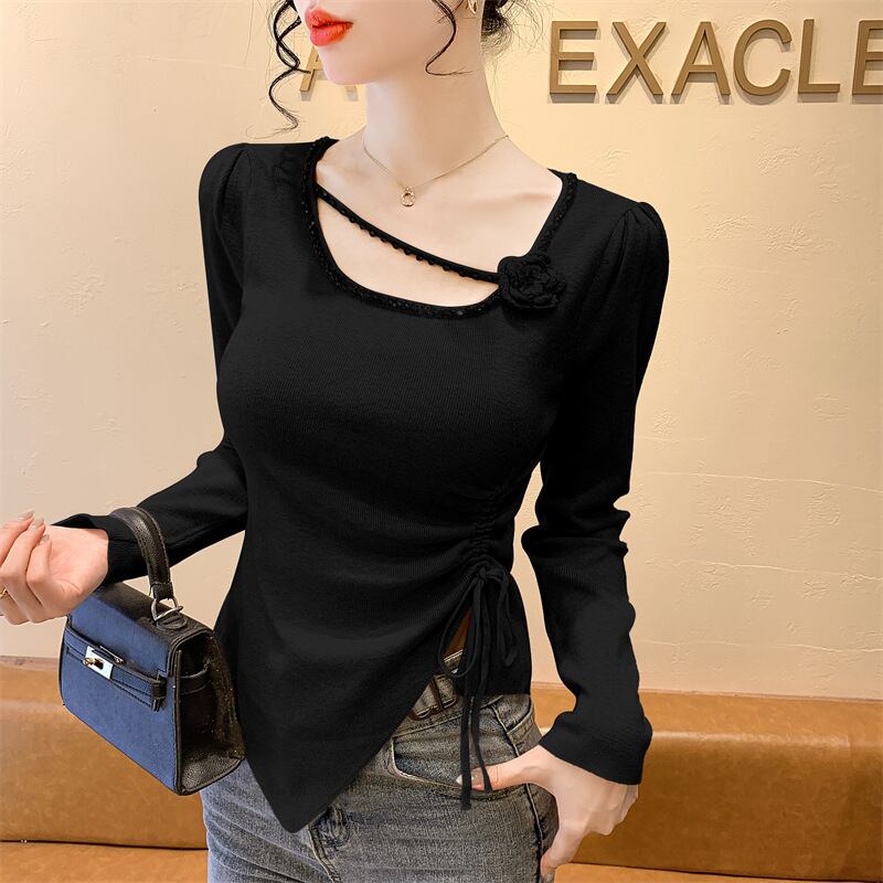 【tops】ビジュー不規則 イレギュラーニットトップス　M28665