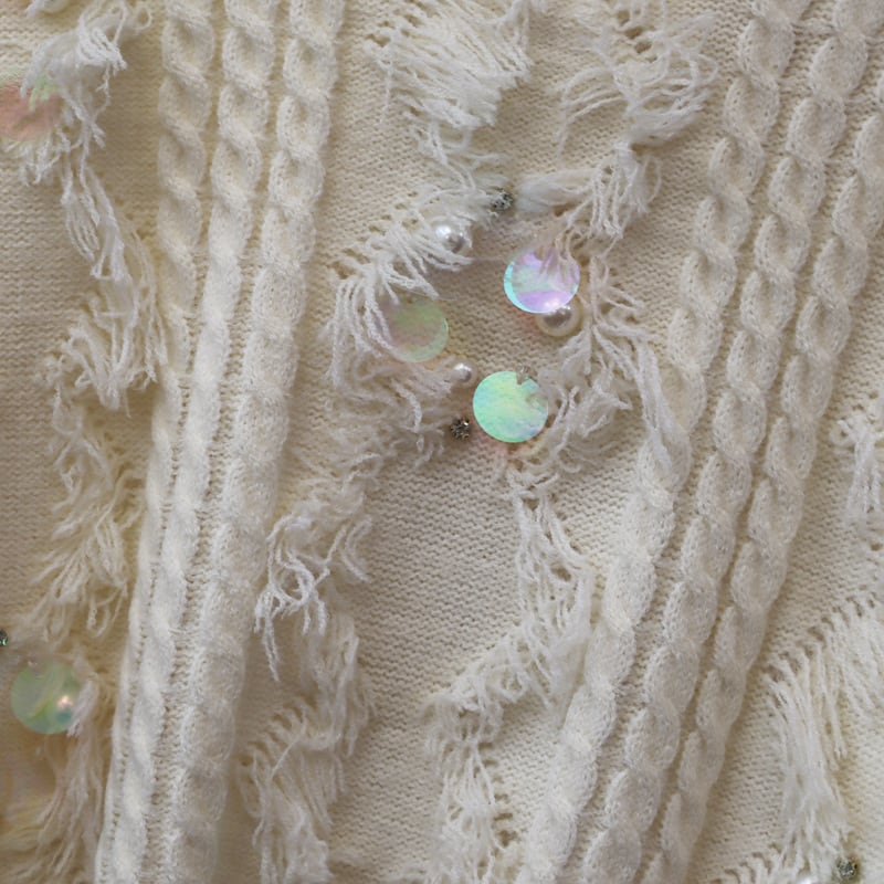 【tops】スパンコールニットセーター　M26343