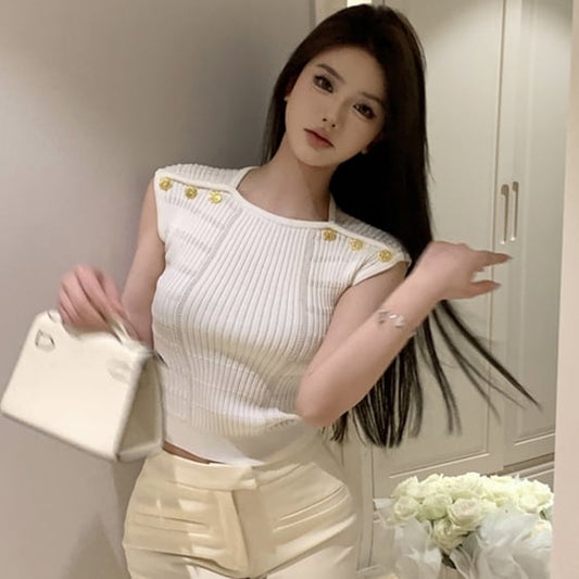 【tops】ラウンドネックニットトップスG20494