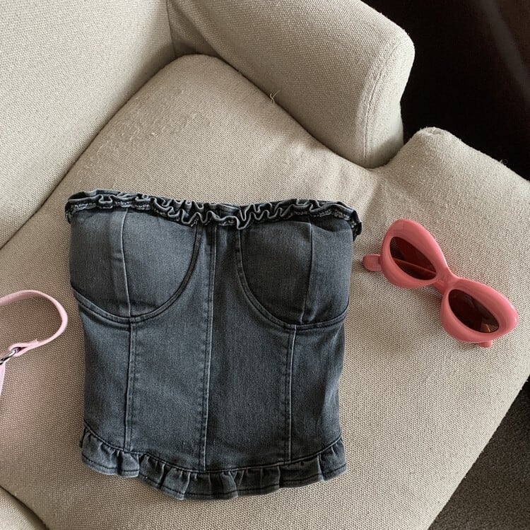 【tops】デニムベアトップ　M24381