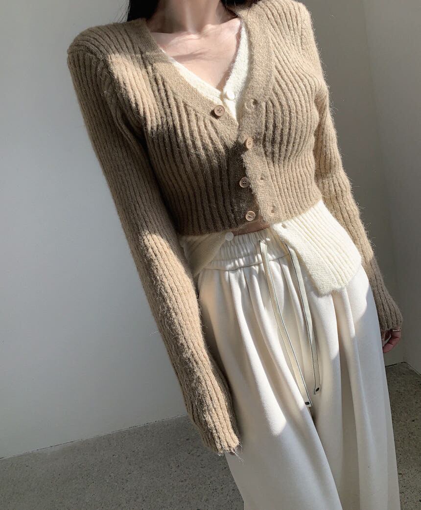 【outer】配色切り替えニットカーデ　M28679