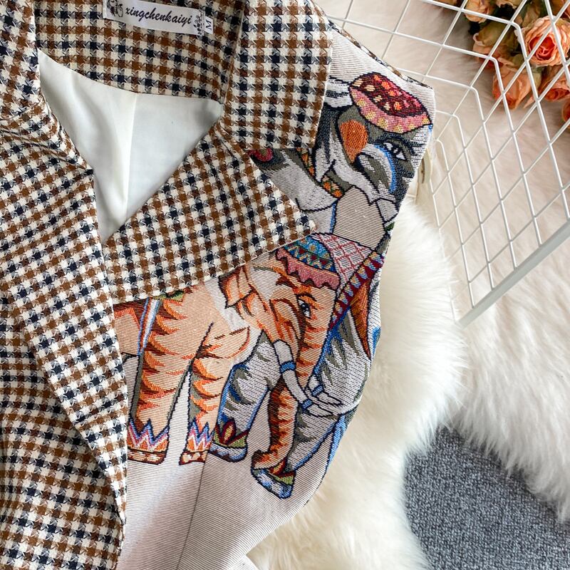 【set】チェック柄チョッキ+ショートパンツ２点セットG20716