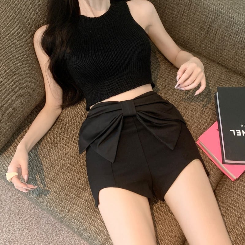 【bottoms】薄手リボンショートパンツG20936