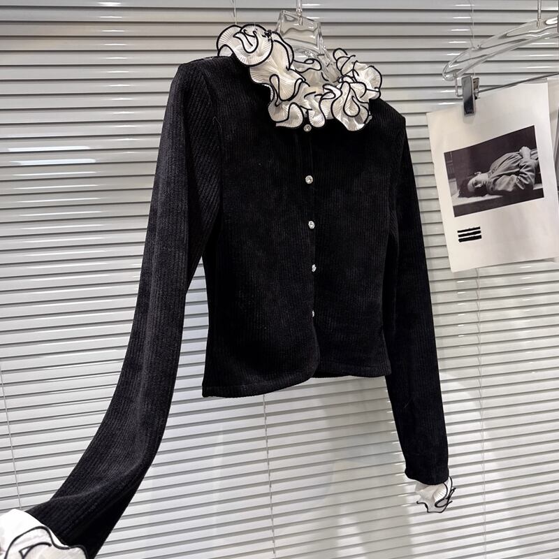 【outer】シフォンフレアドッキングコーデュロイコート Q7347