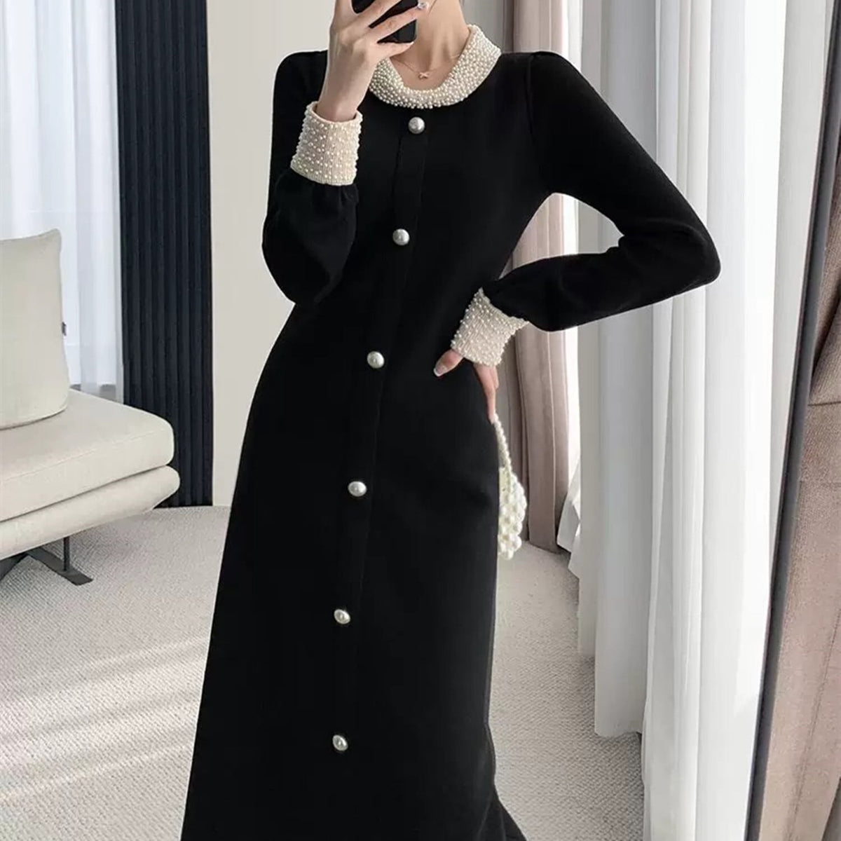 【dress】パール付きデートワンピース　N2891