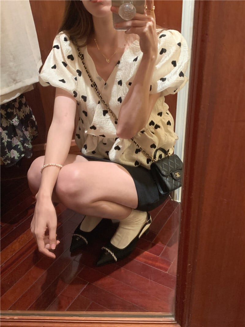【tops】ハート柄トップス　M25215