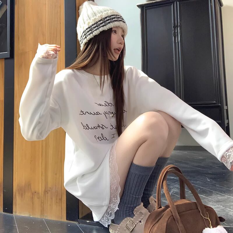 【tops】レースドッキングトップス Q8153